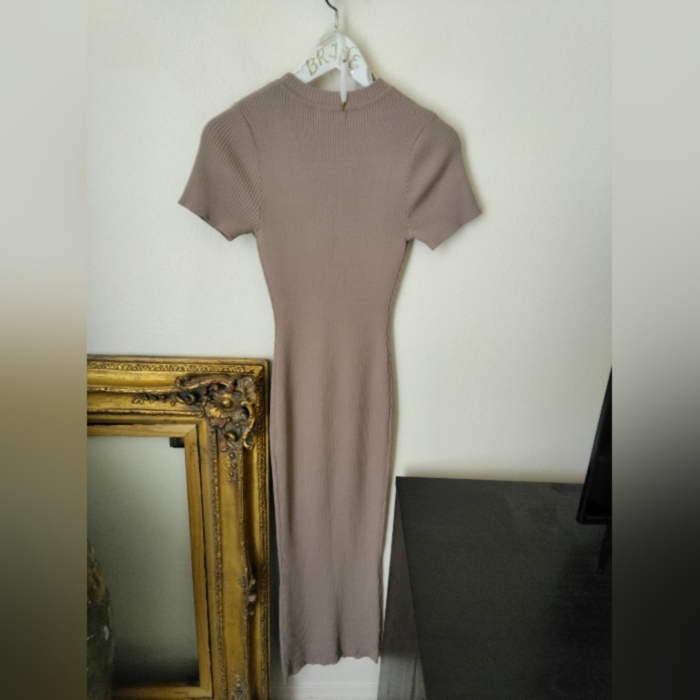 Meshki Taupe Ribbed Maxi Dress